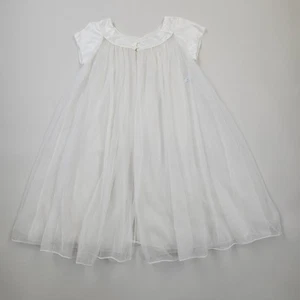 Camicia da notte vintage anni 50 60 Texwear Lingerie bianca chiffon trasparente babydoll Peignoir S - Foto 1 di 14