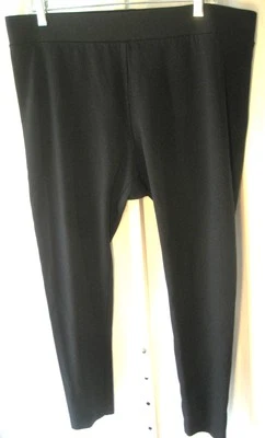 Pantalones Vince Camuto Talla 1X Jersey Negro Tejido Banda Ancha Elástica Cintura Foto 1 de 4