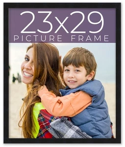 23x29 Frame Black Real Wood Picture Frame Width 0.75 inches | Interior Frame Dep - Picture 1 of 10