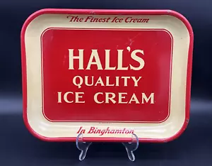 SELTEN 1920er Original HALL'S QUALITÄT EISCREME New York 10"x13" Serviertablett - Bild 1 von 17