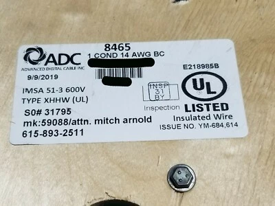 Cable digital avanzado 8465 #14awg XLPE XHW cable detector de bucle 600 V negro/100 pies Foto 1 de 4