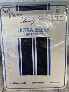 Vintage Soft Glance schöne Passform. Ultra durchsichtiger Strumpfhosen-Sandelfuß, schwarz - Bild 1 von 6
