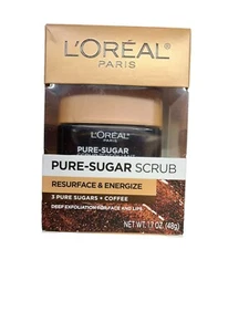 L'Oreal Paris Pure Sugar Scrub Resurface and Energize Coffee Facial Scrub 1.7 oz - Picture 1 of 4
