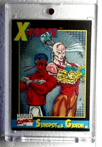 1991 Marvel Black Boarder  X-Force Card 4 SUNSPOT & GIDEON. - Picture 1 of 2
