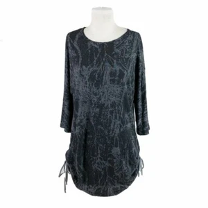 Bryn Walker Top Women's Medium Gray Terry Ruched Inman Tunic Lagenlook Relaxed - Picture 1 of 9