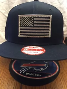 Cappello/cappello NAVY New Era NE400 9Fifty con tesa piatta grigio/nero bandiera USA - Foto 1 di 5