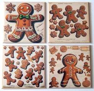 Gingerbread Man FRIDGE MAGNET Set - Picture 1 of 3