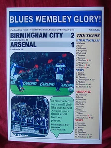 Birmingham City 2 Arsenal 1 - 2011 Carling Cup final - souvenir print - Picture 1 of 1