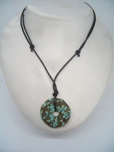 Anhänger Mit Türkis Natürlich - Anhänger Stein Zäh Mit Crewneck - Picture 1 of 6