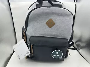 Baby Boom Diaper Bag Backpack Gray Infant Toddler 9 Pockets w/ Changing Pad New - Picture 1 of 13