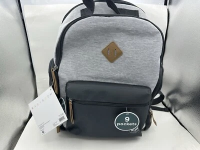 Mochila Bolsa de Pañales Baby Boom Gris Infante Niño Pequeño 9 Bolsillos con Cambiador Nueva Foto 1 de 4