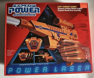 VINTAGE CAPTAIN POWER LASER PISTOL FACTORY SEALED MATTEL 1986 NEW - Picture 1 of 2