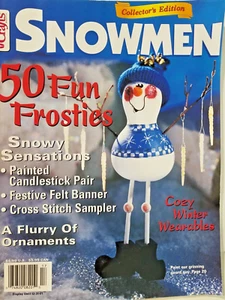 CRAFTS Magazine SNOWMEN 2001 ornaments wearable snowflakes 98pg w/pattern insert - Imagen 1 de 13