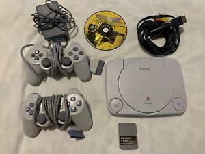 Sony PlayStation Ps1 Slim Console Bundle W/ Game 2 Controller Memory Card, Wires