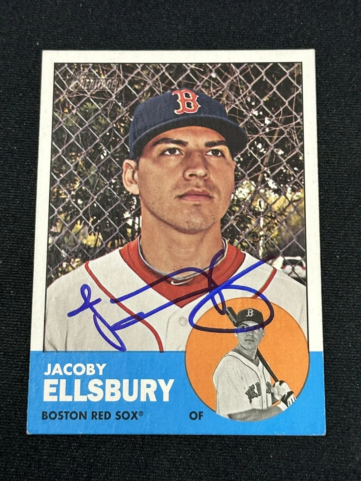 2012 Topps Heritage Signed Jacoby Ellsbury #115 Autographed Auto Red Sox Card - Image 1 of 1