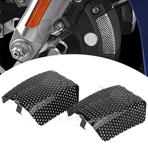Inserciones de pantalla de pinza delantera de acero inoxidable 304 negras para Harley Road King FLHR - Imagen 1 de 12