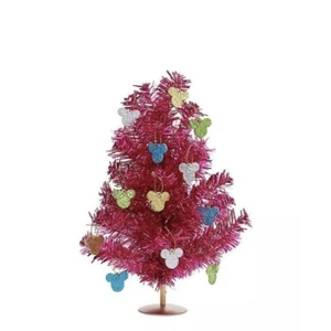 Disney Parks PINK 14 inch Tinsel Tree w/ Ornaments Pink NWT - Picture 1 of 3