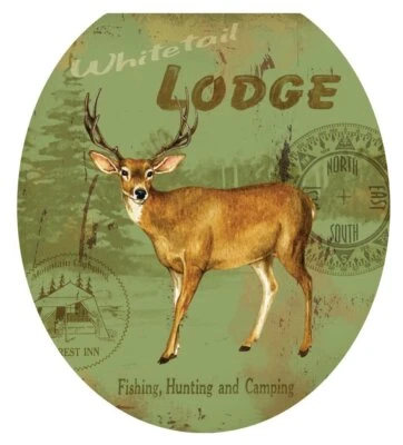 Toilet Tattoos TT-1059-R Deer Lodge Lid Cover Sticker 12" x 13.5" - Image 1 of 4
