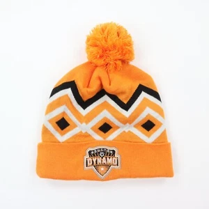 Houston Dynamo FC MLS Soccer Beanie Orange Black White adidas Pom - Picture 1 of 4