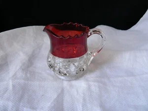 Kings Crown OMN XLCR., Excelsior. creamer clear  ruby stain Adams 1880 EAPG - Picture 1 of 9
