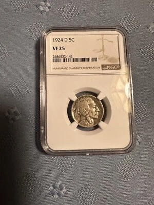 1924D NGC VF25 Buffalo Nickel - Image 1 of 2