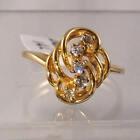 14k Yellow Gold Ring, O.17 carat Diamond Accent, Vintage,