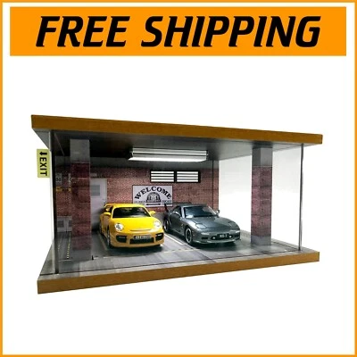 1/24 Scale Die-Cast Car Display Case with LED & Acrylic Cover - Route 66 - Image 1 of 4