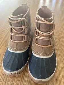 Sorel Out N About Stiefeletten 7,5 Damen niedrig wasserdicht Leder braun kurz regen - Bild 1 von 5