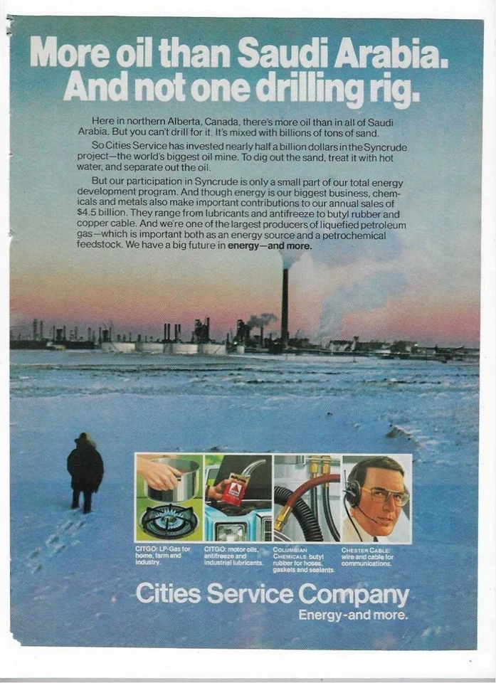 1979 Cities Service Company Alberta Canada Syncrude Oil Mine Project Citgo Ad - Image 1 of 1