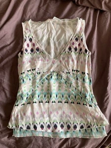 Laurel Top Seide, Weiß Rosa Türkis Pastel Töne Größe 34 - Bild 1 von 7