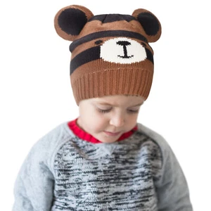 Animal Beanie, Bear Hat, Kids Halloween Fluffy Cute Beanie With Ears, Winter - Picture 1 of 7