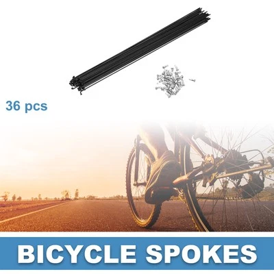 Radios para bicicleta 14G 290MM radios para bicicleta de montaña acero negro 36 piezas Foto 1 de 4