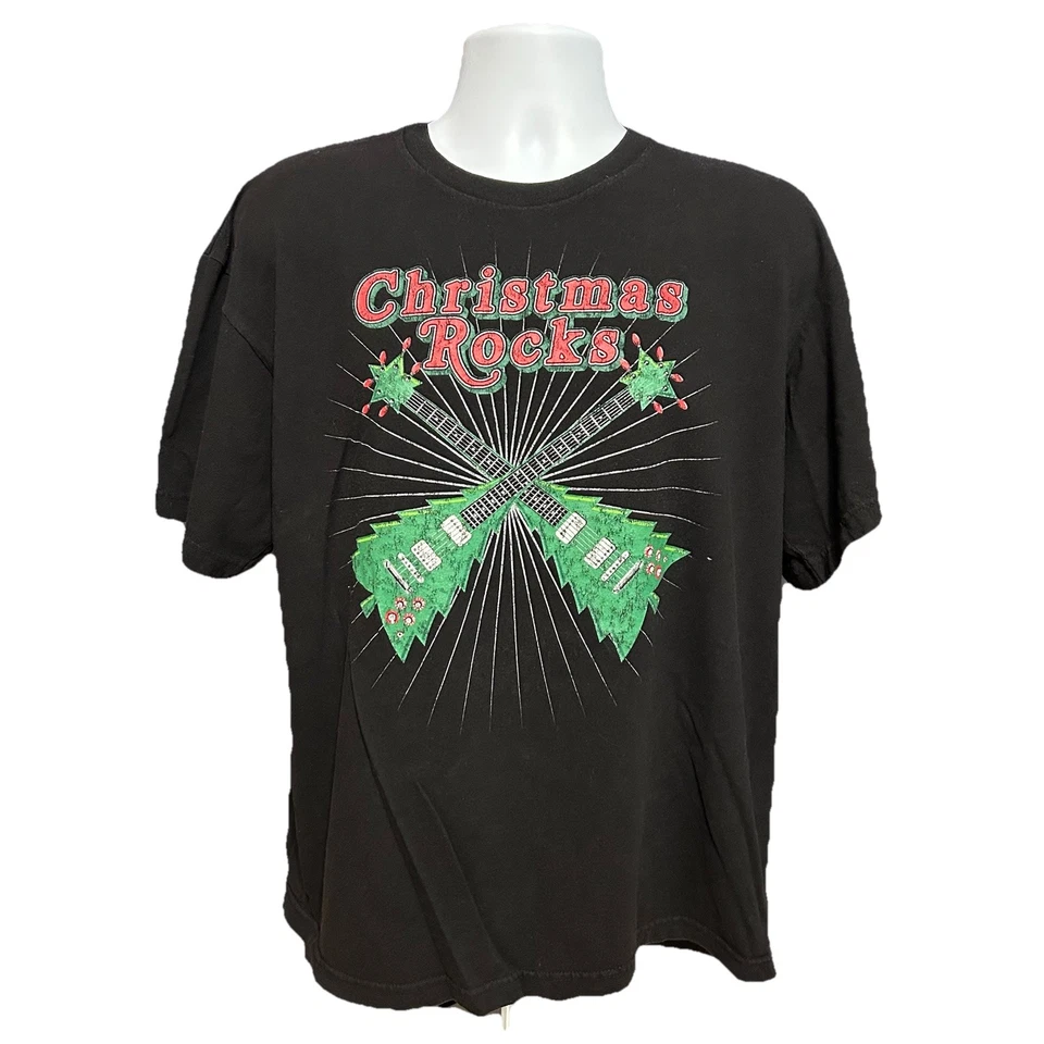 Guitarras de Navidad con forma de árboles de Navidad Camisa Hombres XL Festivo Vacaciones Foto 1 de 4