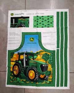 John Deere Tractor Bar B Que Cook Out Apron Fabric Panel Cut & Sew  - Picture 1 of 1