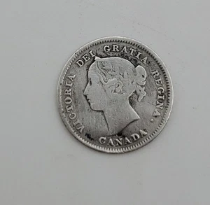 1897 Canada Silver Five Cents Coin 5c Canadian Circulated Victoria - Picture 1 of 2