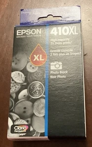 Genuine Epson 410XL High-capacity Photo Black Ink Cartridges 4/25 - Picture 1 of 3
