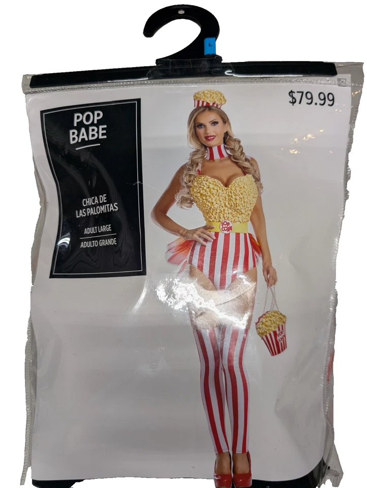 Women's Popcorn Babe Halloween Costume Size Large NEW! - Image 1 of 1