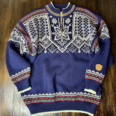 Suéter de esquí de lana Idena Nordic Fair Isle raro talla L inspirado en Dale of Norway de colección Foto 1 de 4