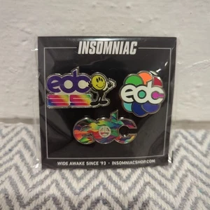 Insomniac EDC Electric Daisy Carnival 2022 Lapel Pin Set Of 3 NIP - Picture 1 of 2