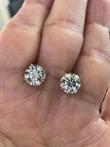 1.00 CT Round Cut VS/SI Lab Grown Diamond 14K White Gold Prong Set Stud Earring - Picture 1 of 6