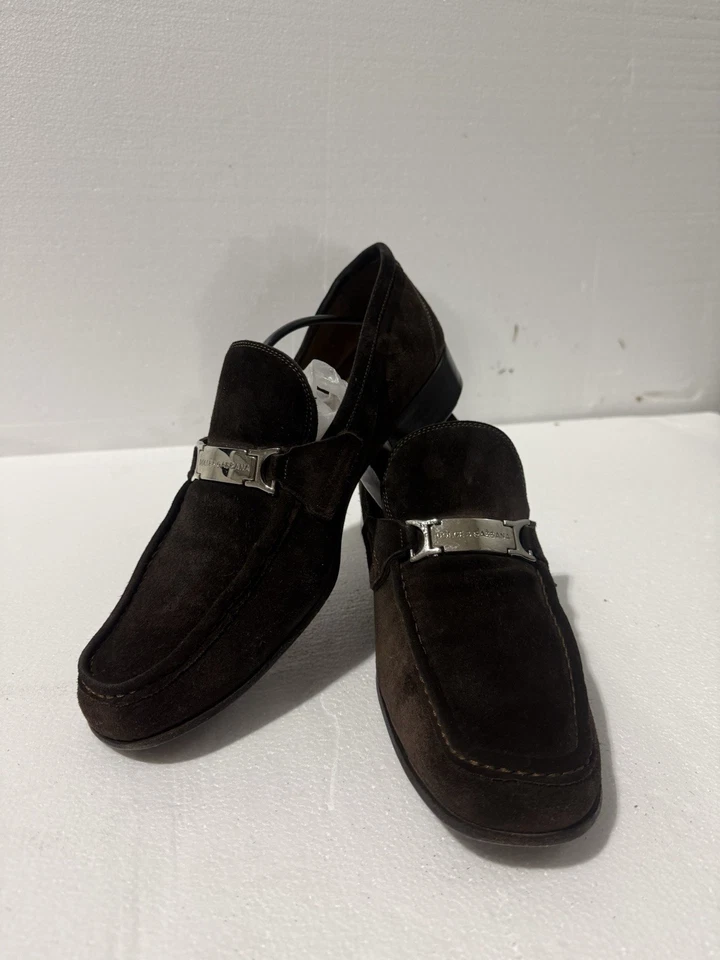 Dolce & Gabbana D&G 男式麂皮绒一脚蹬乐福鞋 US 10 — 第 1/4 张图片