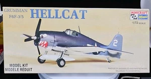 Hasegawa/Minicraft 1:72 Scale Grumman Hellcat F6F-3/5 Model Kit #1165 Open Box - Picture 1 of 3