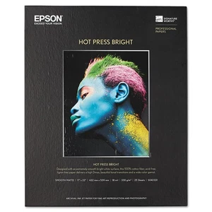 Epson S042331 Hot Press Bright 17 x 22 17 mil Fine Art Paper - SMW New - Afbeelding 1 van 4