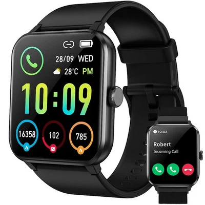Smartwatch Herren Damen mit Bluetooth Anruf wasserdicht für Android & iOS R50 - Bild 1 von 4