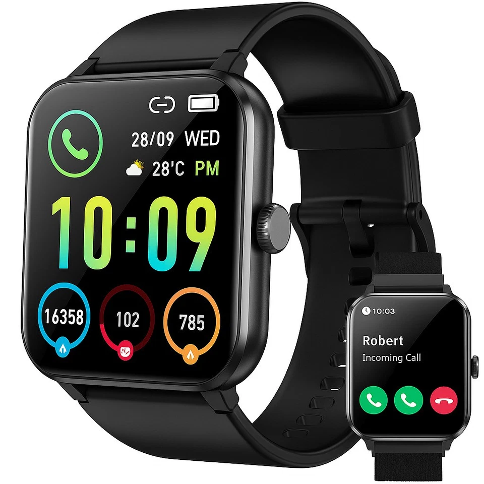 Smartwatch Herren Damen mit Bluetooth Anruf wasserdicht für Android & iOS R50 - Bild 1 von 4