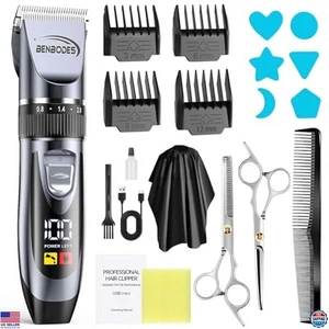 Kit de cortapelos y recortadora de barba inalámbrica para hombre - Recargable con pantalla LED - Imagen 1 de 6