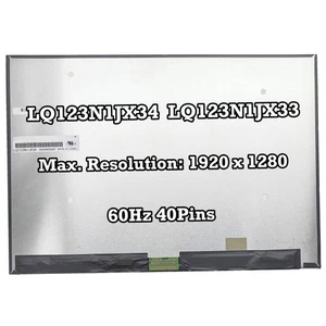 LQ123N1JX34 LQ123N1JX33 12.3" Resolution 1920X1280 40 Pins LCD Screen Panel - Picture 1 of 2