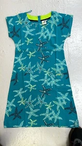 NEW WEIRD FISH Weird Fish Tallahassee Printed Jersey Dress, Lagoon Blue - Picture 1 of 1