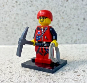LEGO Mountain Climber Minifig w Pickaxe & Rope Series 11 71002 Complete RETIRED! - Picture 1 of 4