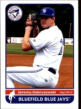 2012 Bluefield Blue Jays Grandstand #17 Jeremy Gabryszwski Crosby Texas TX Card